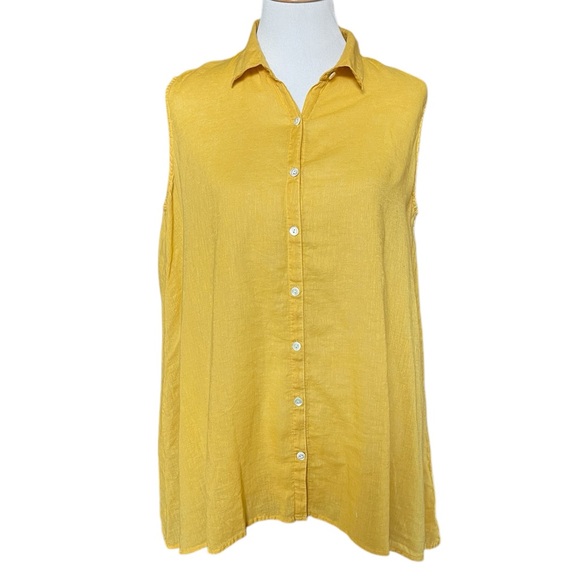J. Jill Tops - J. Jill linen blend sleeveless button down tunic top
